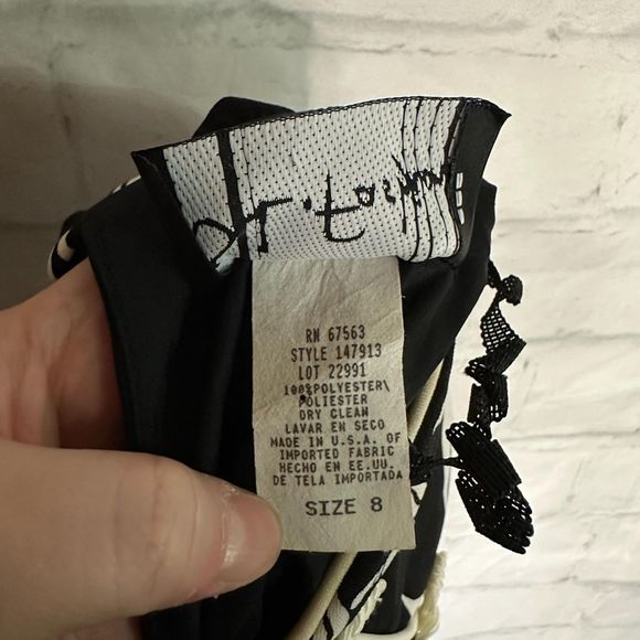 S.L. Fashions Black and White Pattern Sleeveless Dress, Size 8, Pre-owned - Picture 5 of 5